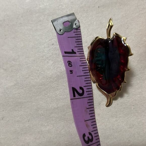 EARRINGS FLORAL LEAF‎ - Picture 3 of 3